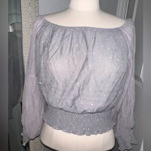 Dance & Marvel  Smocked-Waist Peasant Blouse